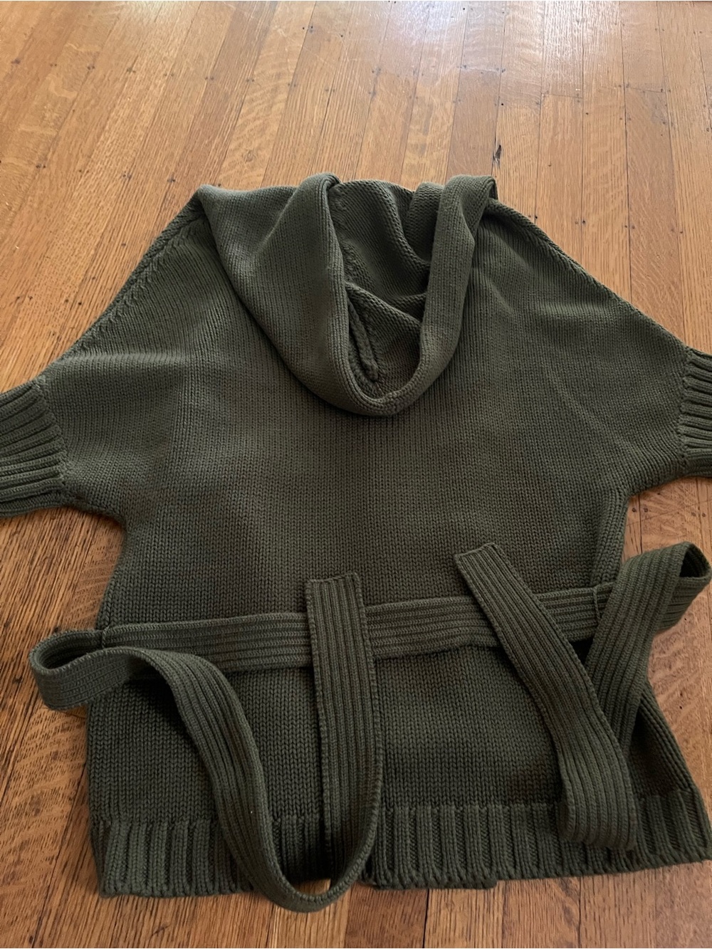 MaxMara Weekend Olive Knit Hooded Sweater - Picture 6 of 14